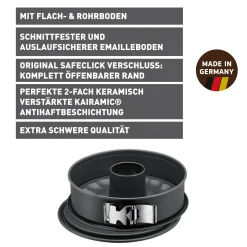 WMF Backformen|KAISER La Forme Plus Springform mit Rohrboden und SafeClick, 28 cm