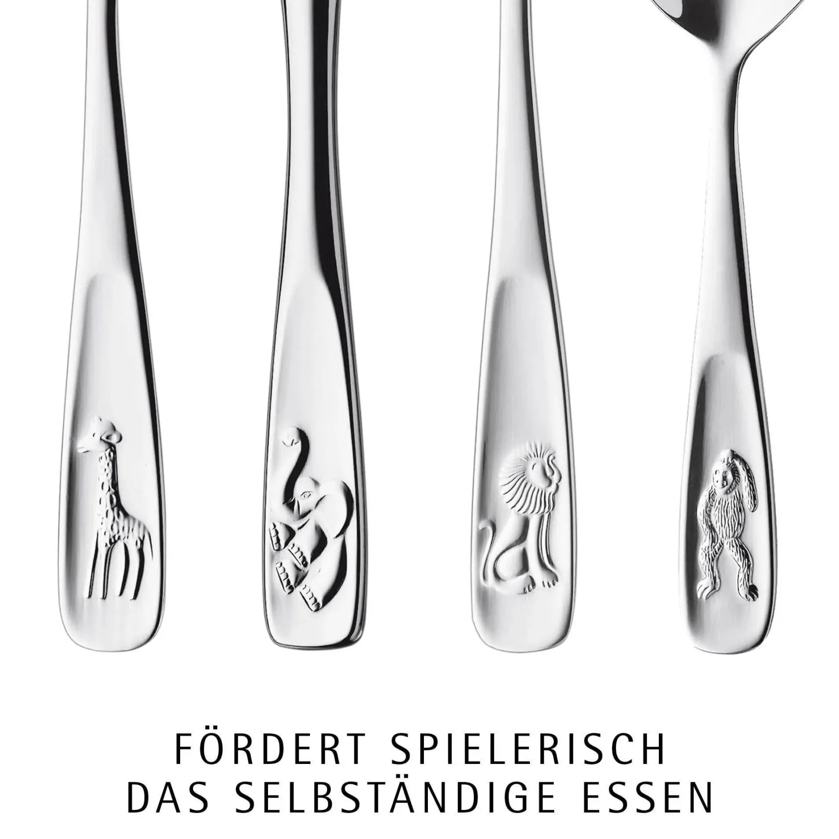 WMF Kinderbestecke|Besteck-Sets|Kinderbesteck-Set Tiere, 4-teilig