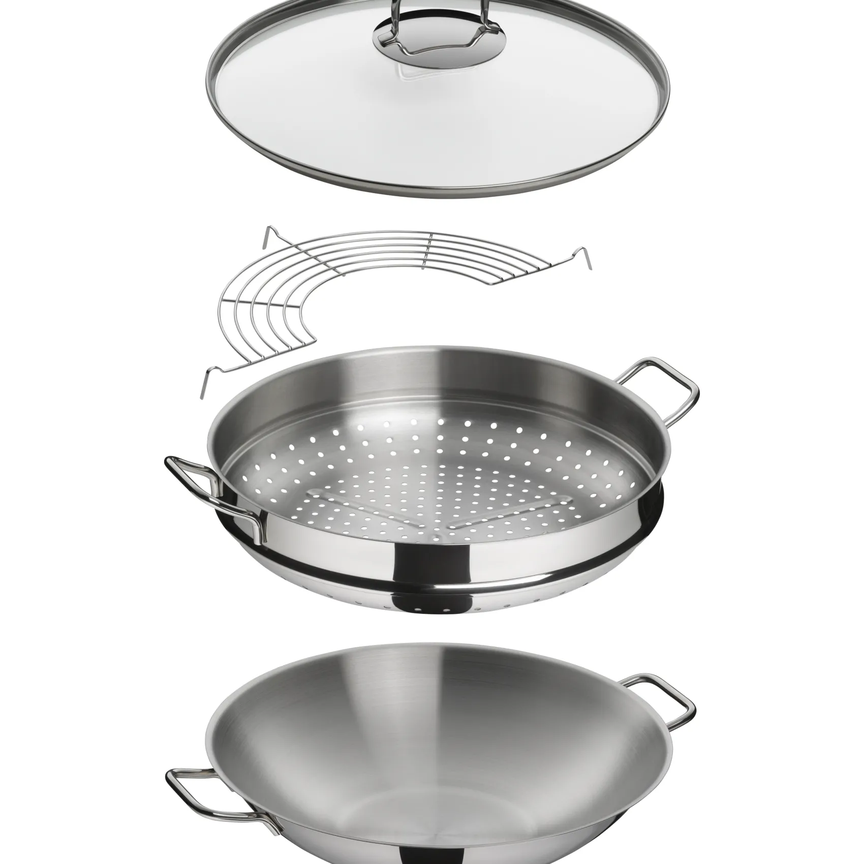 WMF Woks|Macao Wok-Set, 36 cm, 4-teilig