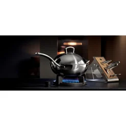 WMF Woks|Pfannen Mit Deckel|Multiply Wok mit Edelstahldeckel, 28 cm