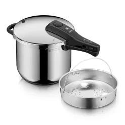 WMF Schnellkochtöpfe|Induktionstöpfe|Perfect One Pot Schnellkochtopf mit Dampfgareinsatz, 22 cm, 6,5 Liter