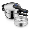 WMF Schnellkochtöpfe|Induktionstöpfe|Perfect Plus One Pot Schnellkochtopf-Set, 22 cm, 3 & 4,5 L, stapelbar, mit Dämpfeinsatz