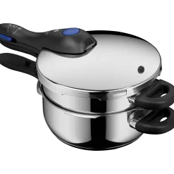 WMF Schnellkochtöpfe|Induktionstöpfe|Perfect Plus One Pot Schnellkochtopf-Set, 22 cm, 3 & 4,5 L, stapelbar, mit Dämpfeinsatz