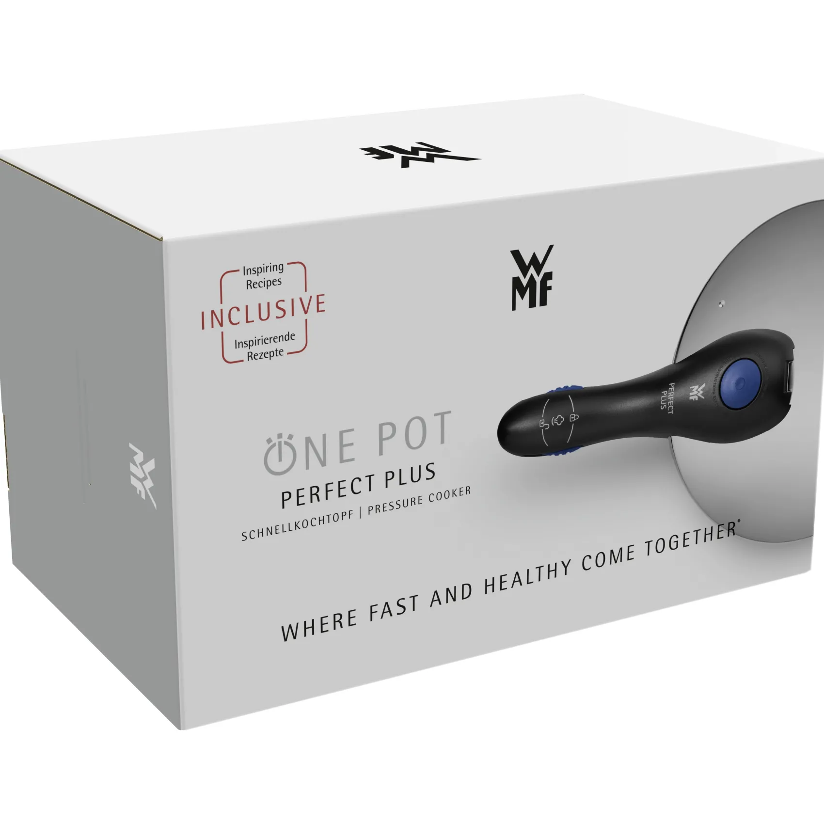 WMF Schnellkochtöpfe|Induktionstöpfe|Perfect Plus One Pot Schnellkochtopf mit Dampfgareinsatz, 22 cm, 6,5 Liter