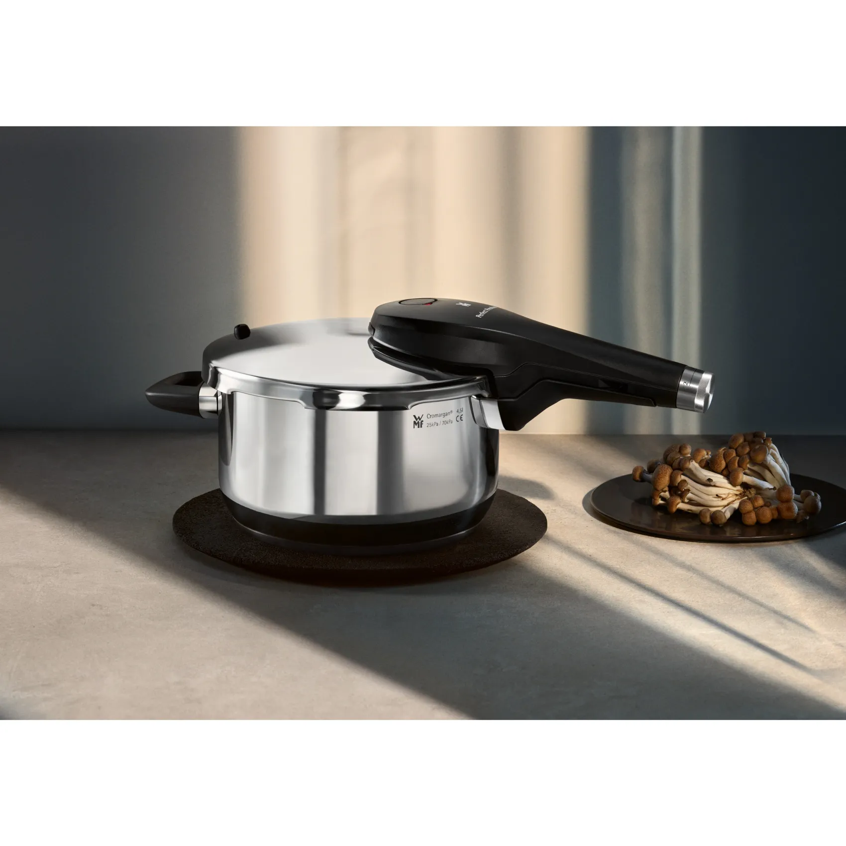 WMF Schnellkochtöpfe|Induktionstöpfe|Perfect Premium One Pot Schnellkochtopf-Set mit Dampfgareinsatz, 22 cm, 4,5 und 3,0 Liter, stapelbar