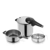 WMF Schnellkochtöpfe|Induktionstöpfe|Perfect Premium One Pot Schnellkochtopf-Set mit Dampfgareinsatz, 22 cm, 6,5 und 3,0 Liter