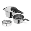 WMF Schnellkochtöpfe|Induktionstöpfe|Perfect Premium One Pot Schnellkochtopf-Set mit Dampfgareinsatz, 22 cm, 4,5 und 3,0 Liter
