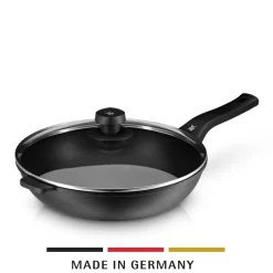 WMF Woks|Pfannen Mit Deckel|PermaDur Premium Wok mit Glasdeckel, 30 cm