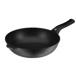 WMF Woks|Pfannen Mit Deckel|PermaDur Premium Wok mit Glasdeckel, 30 cm