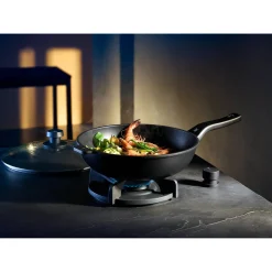 WMF Woks|Pfannen Mit Deckel|PermaDur Premium Wok mit Glasdeckel, 30 cm
