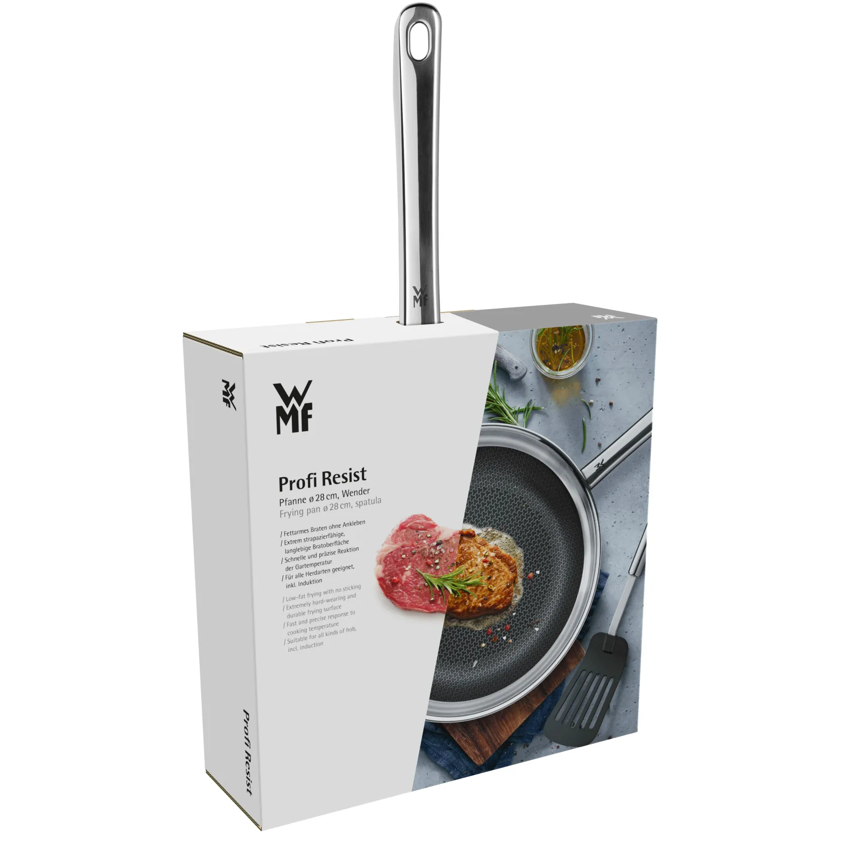 WMF Küchenutensilien|Induktionspfannen|Profi Resist Stielpfanne mit Pfannenwender, 28 cm