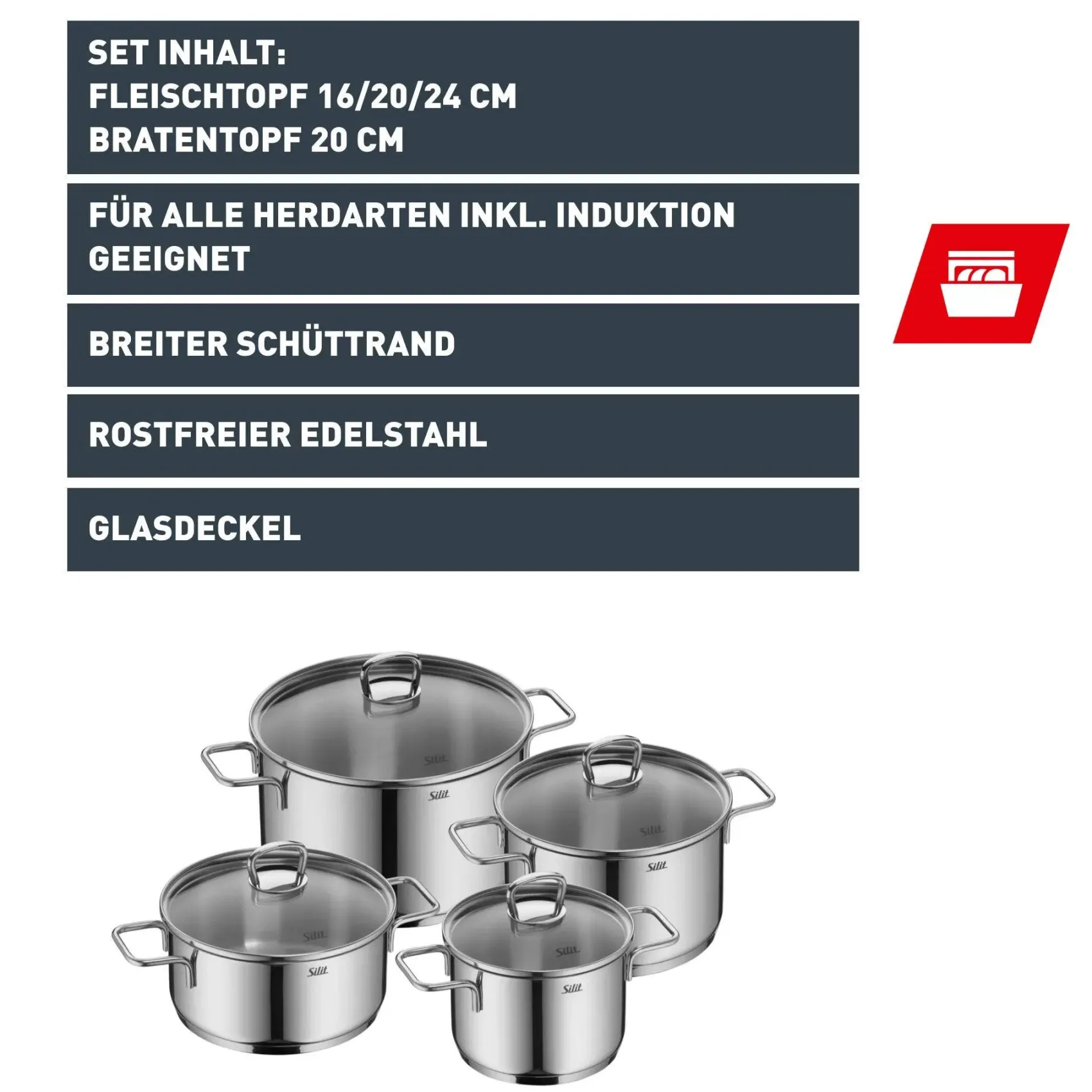 WMF Topfsets|Silit Alicante Topf-Set, 4-teilig