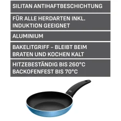 WMF Induktionspfannen|Bratpfannen|Silit Belluna Stielpfanne, 20 cm, Blau