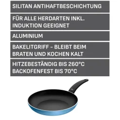 WMF Induktionspfannen|Bratpfannen|Silit Belluna Stielpfanne, 28 cm, Blau