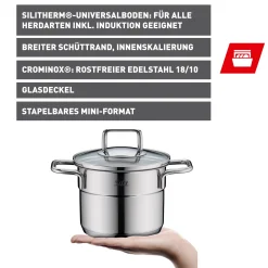 WMF Kochtöpfe|Silit Extra Cook Mini-Kochtopf 12 cm mit Glasdeckel