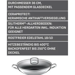 WMF Woks|Silit Hong Kong Wok, 36 cm