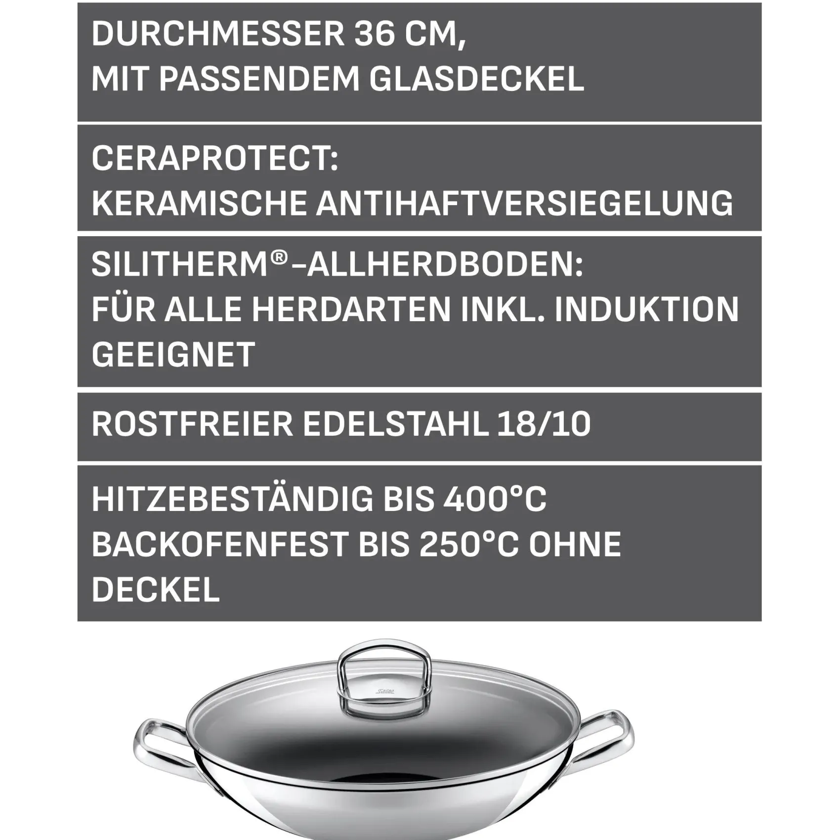 WMF Woks|Silit Hong Kong Wok, 36 cm