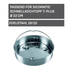 WMF Zubehör Töpfe|Silit Sicomatic Edelstahl-Einsatz, gelocht, 22 cm