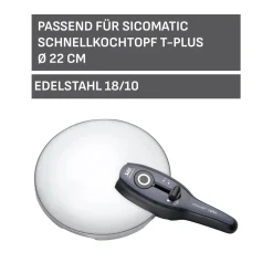 WMF Zubehör Töpfe|Silit Sicomatic t-Plus Deckel mit Griff, 22 cm