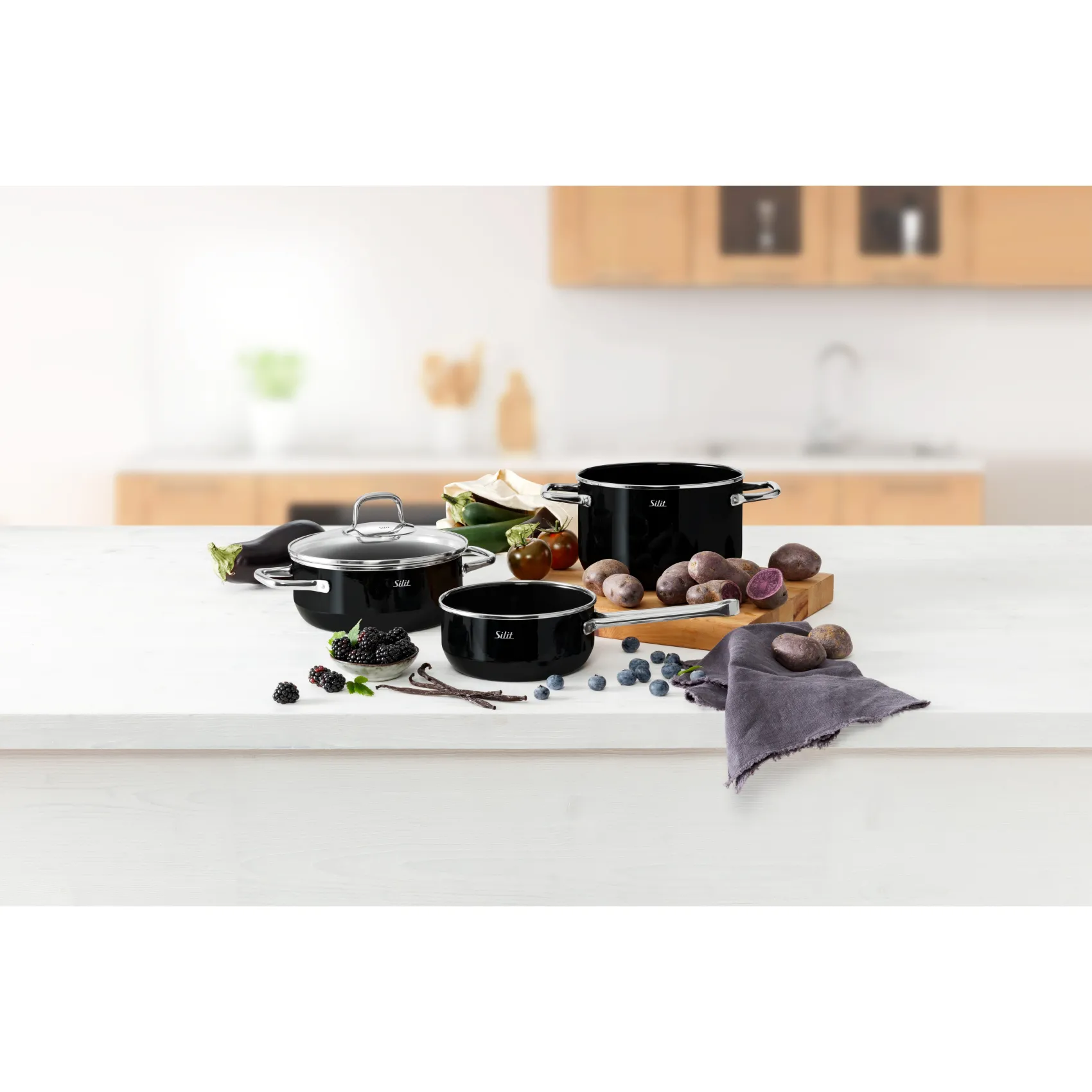WMF Topfsets|Silit Silargan® Elegance Topf-Set, 4-teilig, Black
