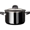 WMF Kochtöpfe|Induktionstöpfe|Silit Silargan® Modesto Kochtopf mit Deckel, 24 cm, Black