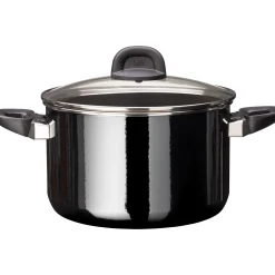 WMF Kochtöpfe|Induktionstöpfe|Silit Silargan® Modesto Kochtopf mit Deckel, 24 cm, Black