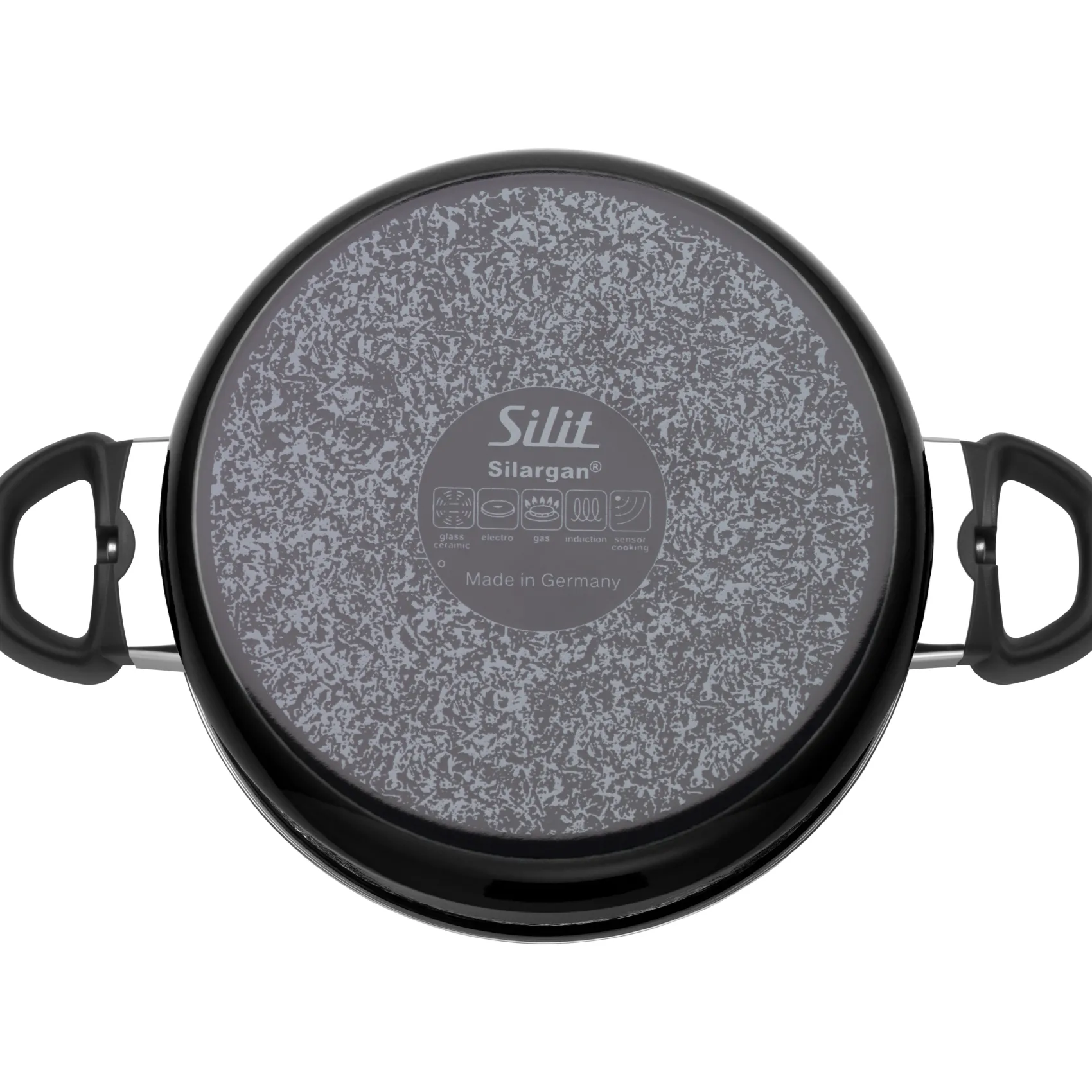 WMF Kochtöpfe|Induktionstöpfe|Silit Silargan® Modesto Kochtopf mit Deckel, 24 cm, Black