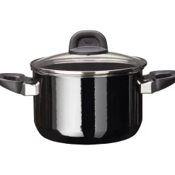 WMF Kochtöpfe|Induktionstöpfe|Silit Silargan® Modesto Kochtopf mit Deckel, 20 cm, Black