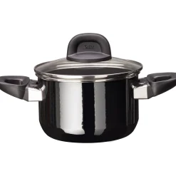 WMF Induktionstöpfe|Kochtöpfe|Silit Silargan® Modesto Kochtopf mit Deckel, 16 cm, Black