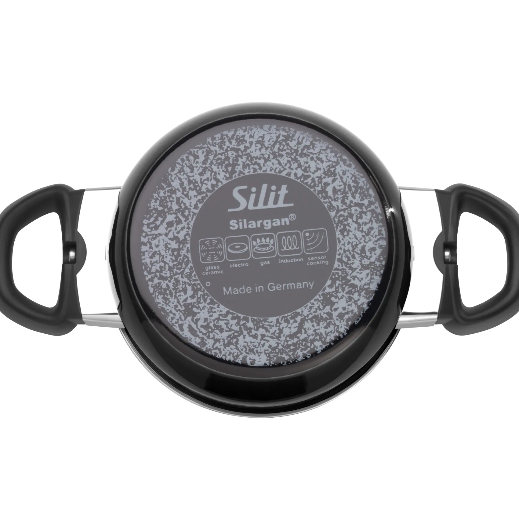 WMF Induktionstöpfe|Kochtöpfe|Silit Silargan® Modesto Kochtopf mit Deckel, 16 cm, Black