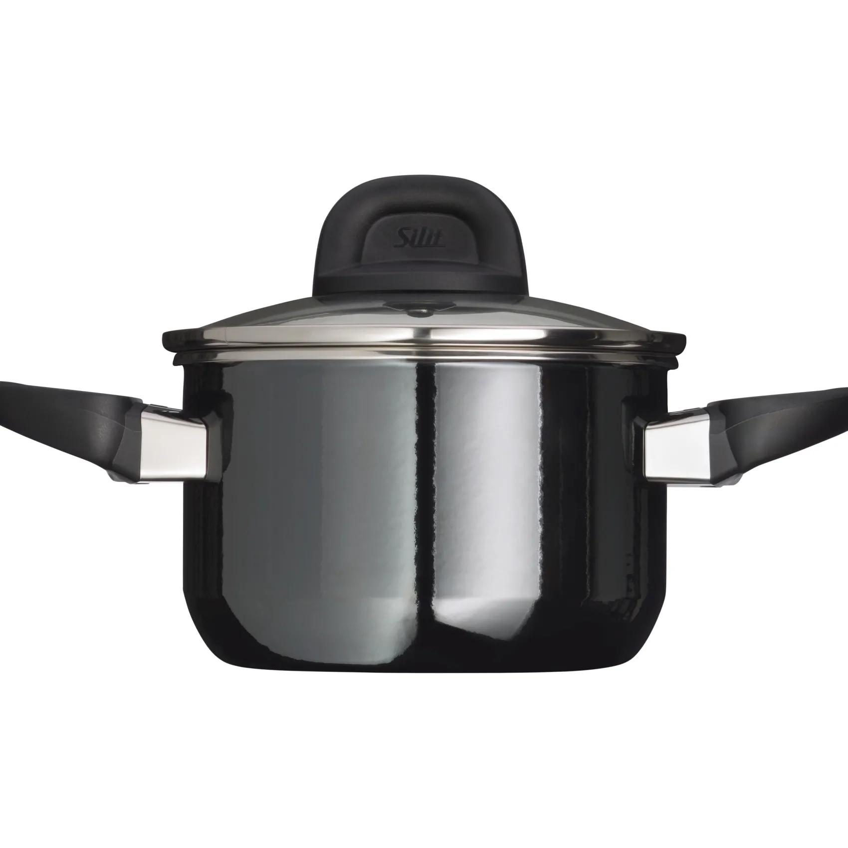 WMF Induktionstöpfe|Kochtöpfe|Silit Silargan® Modesto Kochtopf mit Deckel, 16 cm, Black
