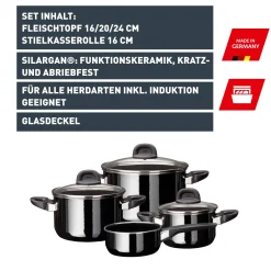 WMF Topfsets|Silit Silargan® Modesto Topf-Set 4-teilig, Black