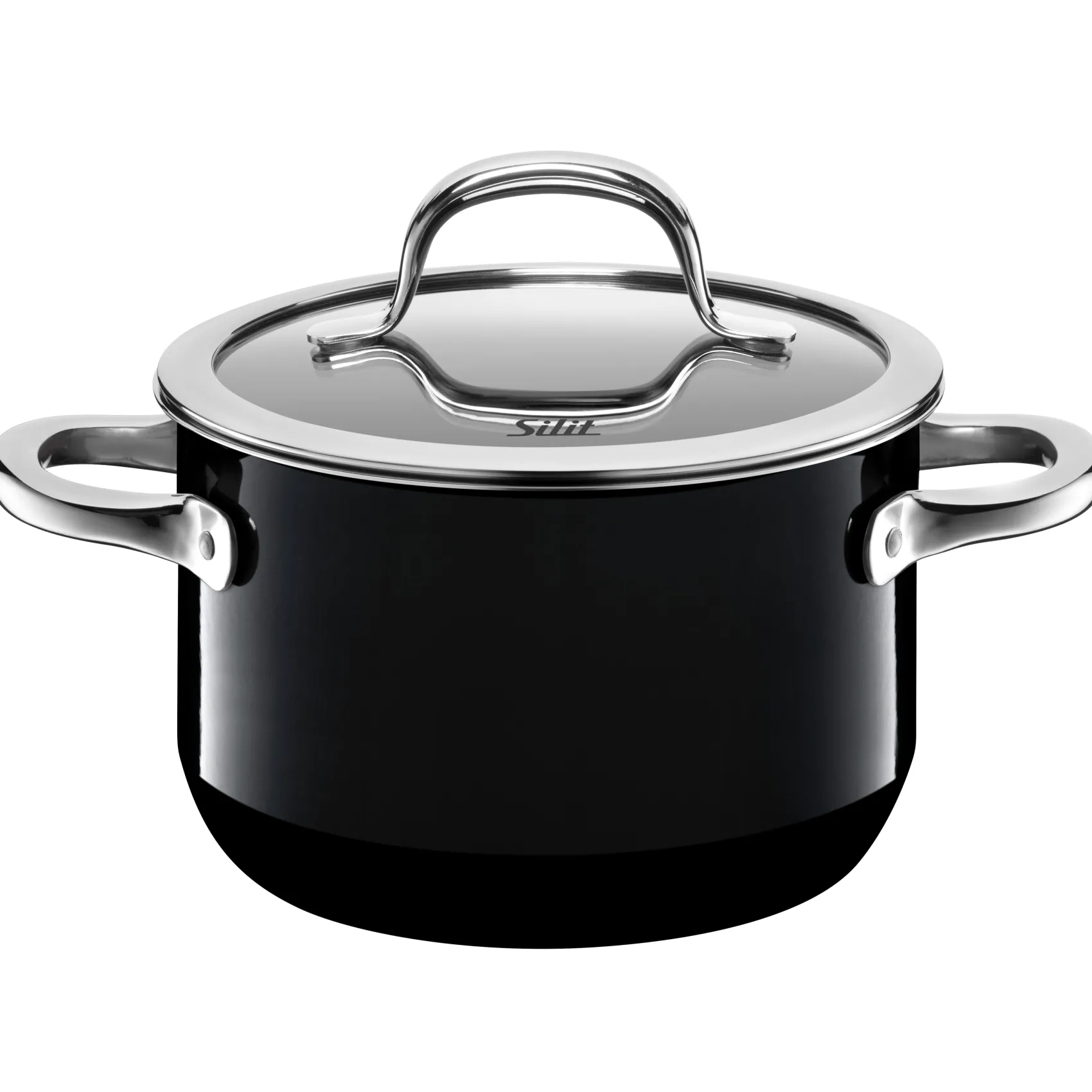 WMF Kochtöpfe|Induktionstöpfe|Silit Silargan® Passion Kochtopf mit Deckel, 16 cm, Black