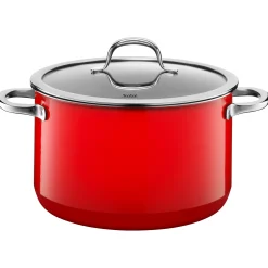 WMF Kochtöpfe|Induktionstöpfe|Silit Silargan® Passion Kochtopf mit Deckel, 24 cm, Red