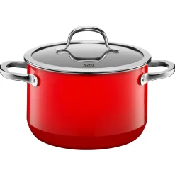 WMF Kochtöpfe|Induktionstöpfe|Silit Silargan® Passion Kochtopf mit Deckel, 20 cm, Red