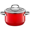 WMF Kochtöpfe|Induktionstöpfe|Silit Silargan® Passion Kochtopf mit Deckel, 16 cm, Red