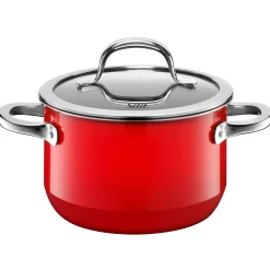 WMF Kochtöpfe|Induktionstöpfe|Silit Silargan® Passion Kochtopf mit Deckel, 16 cm, Red
