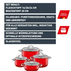 WMF Topfsets|Silit Silargan® Passion Topf-Set, 4-teilig, Red