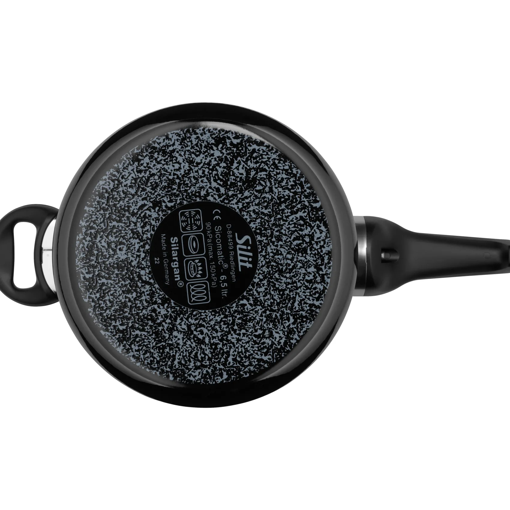 WMF Schnellkochtöpfe|Induktionstöpfe|Silit Silargan® Sicomatic t-Plus Schnellkochtopf-Set, 22 cm, 4,5 l und 3,0 l, Black