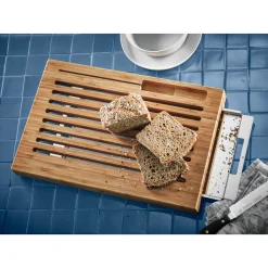 WMF Schneidebretter|Smart Storage Brotschneidebrett mit Auffangschale Schneidebrett, 44 x 27 cm