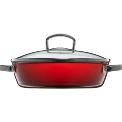 WMF Schmorpfannen|Pfannen Mit Deckel|Fusiontec Mineral Roasting Pan 28cm Red with lid