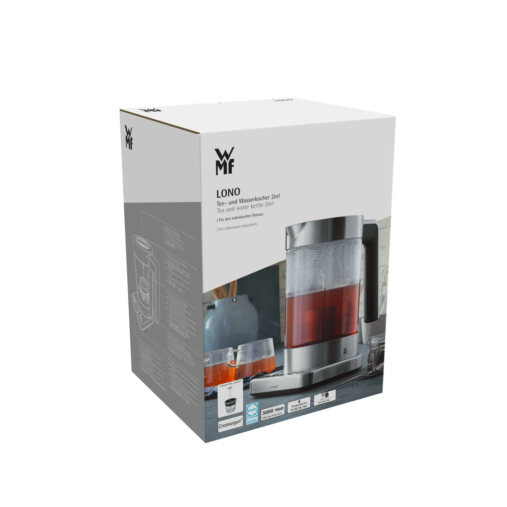 WMF Wasserkocher|Weitere Küchengeräte|Lono Tee- und Wasserkocher 2-in-1, 1,7 l